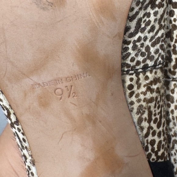 Madewell Maddie Leather Two Tone Spotted Black Brown Cream Almond Toe Heels 9.5 - Picture 15 of 15